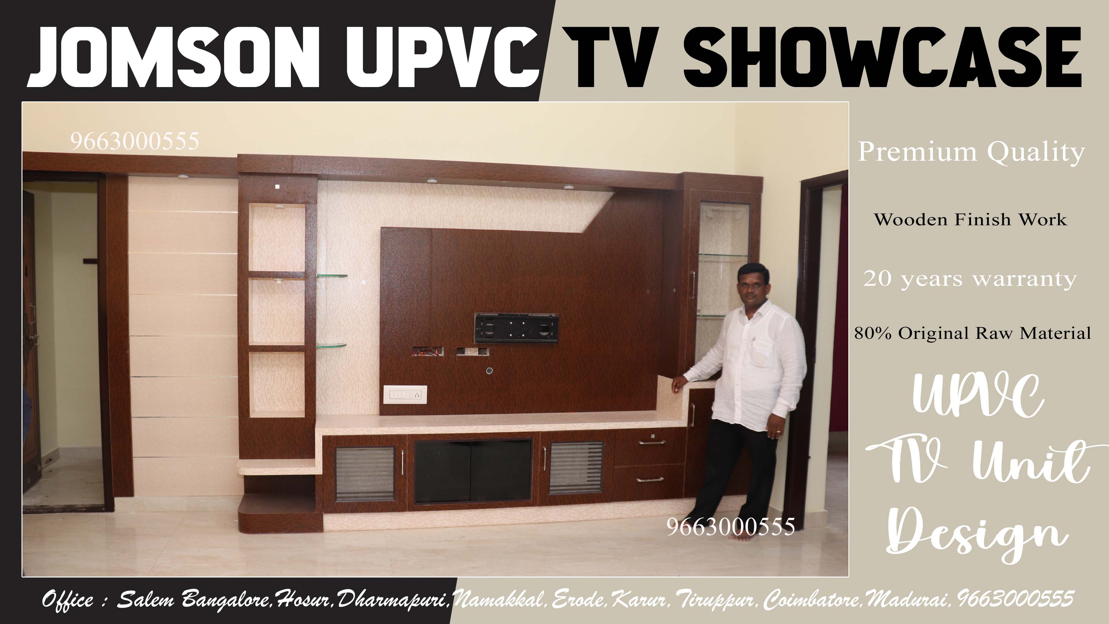 upvc tv showcase design